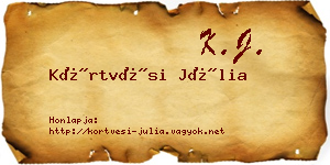 Körtvési Júlia névjegykártya