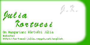 julia kortvesi business card